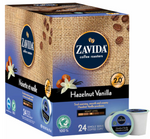 Zavida Single Serve Coffee Hazelnut Vanilla, 96 Cups (4X24)