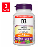 webber naturals Vitamin D 1000 IU -- 3 x 260 Tablets