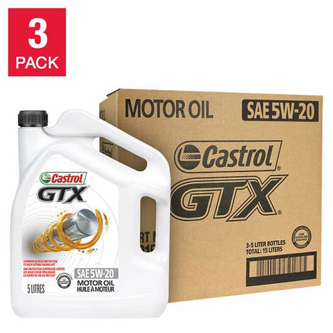 Castrol GTX 5W20 Motor Oil 3 X 5 L