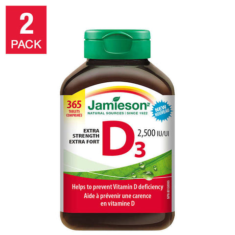 Jamieson Vitamin D3 2500IU 2 x 365 Tablets