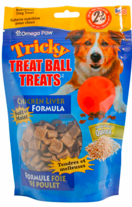 Omega Paw Tricky Treat Ball Treats, 6-pack