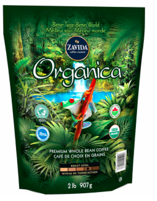 Zavida Organica Whole Bean Organic Coffee 2 x 907 g Bags