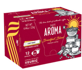 Caffe Aroma 100% Arabica Breakfast Blend Coffee, 144 Pods