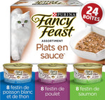 Fancy Feast Wet Cat Food, Gravy Lovers Variety Pack 85 g Cans (24 pack)