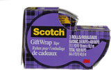 Scotch Tape Gift Wrap Tape, 19mm Wide x 10.1m, 3 Rolls in Dispensers