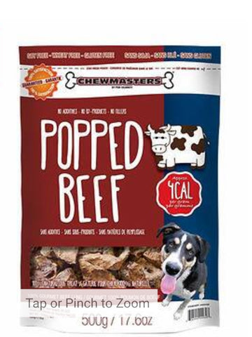 Chewmasters Popped Beef Dog Treats 2 x 500 g ( 17.6 oz )