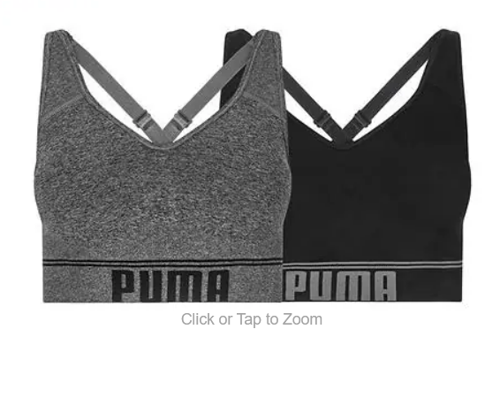 PUMA Womens Women's Seamless Sports Bra, Black, Medium 