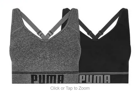PUMA Women's Seamless Black Grey Sports Bra