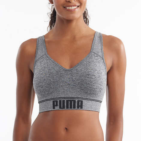 PUMA Women's Seamless Convertible Sports Bra, 2-Pack (as1, Alpha, m,  Regular, Regular, Black/Gray)