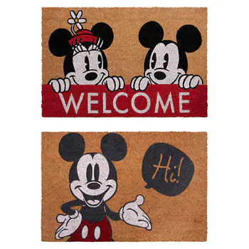 Mickey and Minnie Mouse Coir Mats, 2-pack